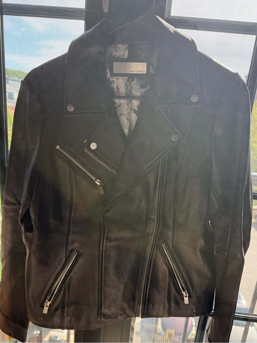 Wilson’s Genuine Leather Moto Jacket - Black